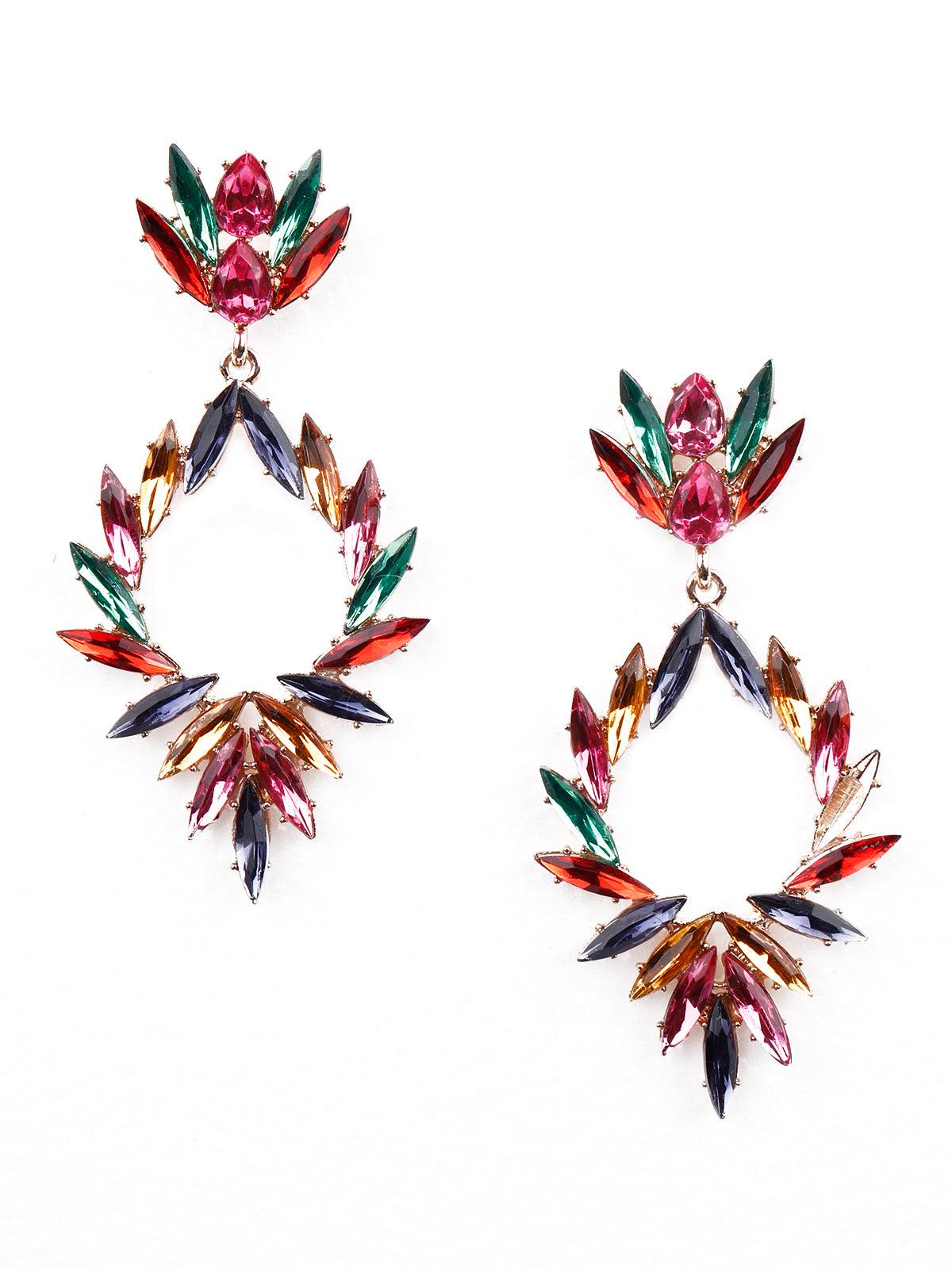 Women's Exquisite Multicoloured Crystal Drop Earrings - Odette