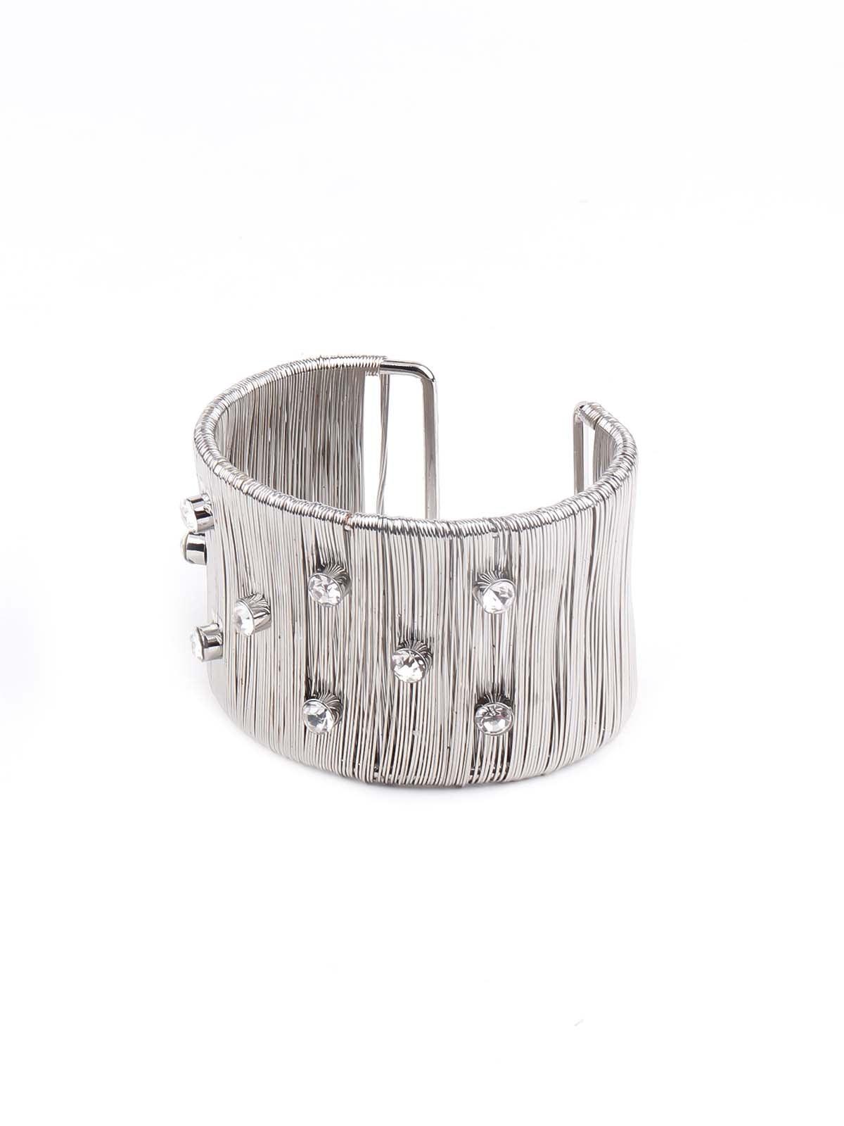 Women's Exquisite Silver Vertical Strings Embellished Bracelet - Odette
