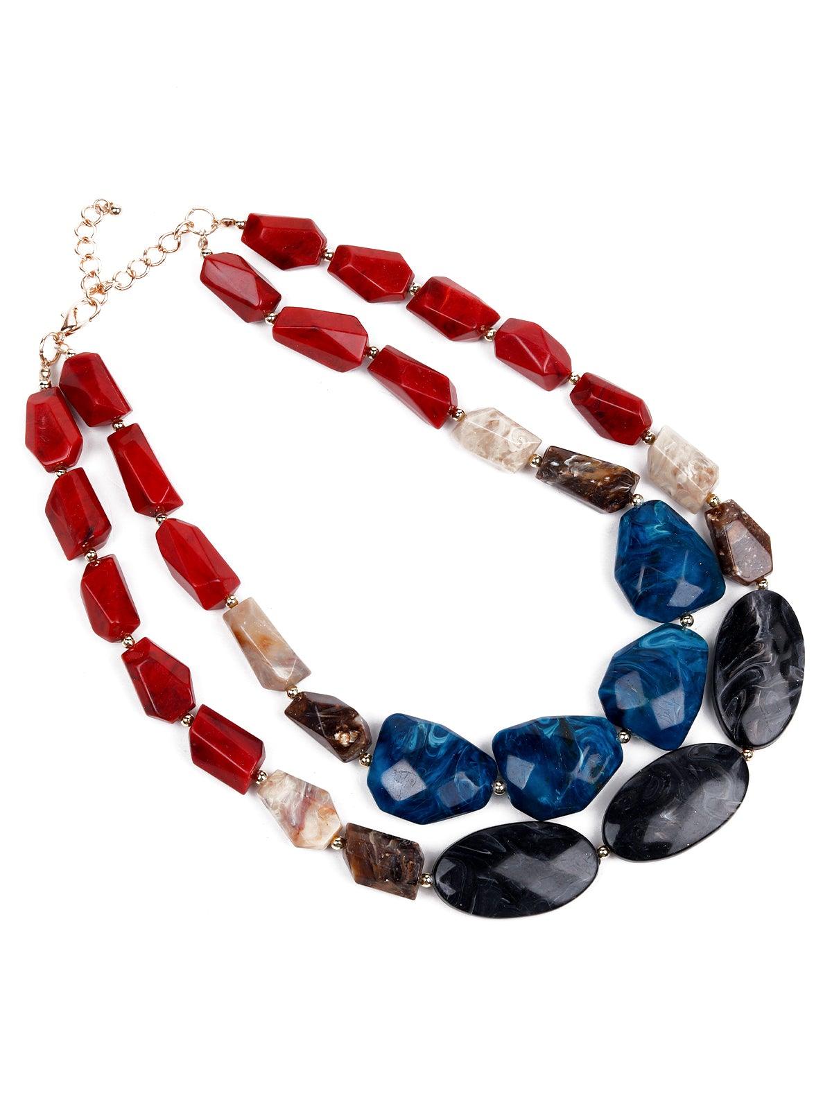 Women's Exquisite Vibrant Multicolour Stone Necklace - Odette