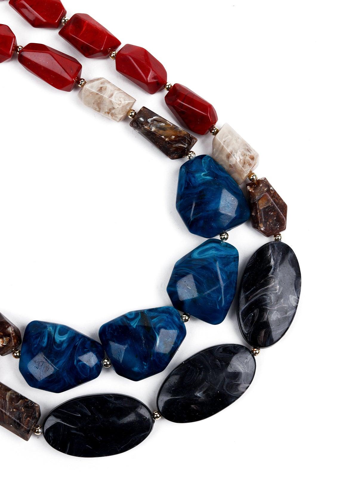 Women's Exquisite Vibrant Multicolour Stone Necklace - Odette