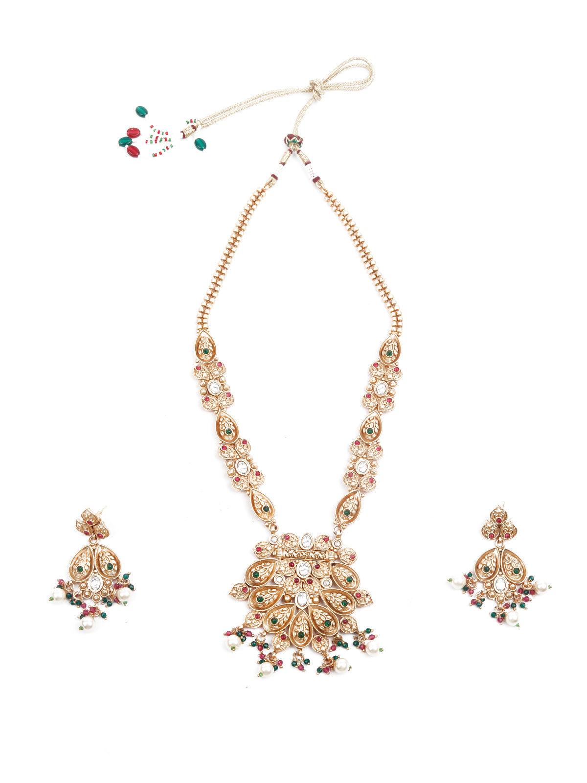 Women's Exquisitly Crafted Gold Necklace Set - Odette