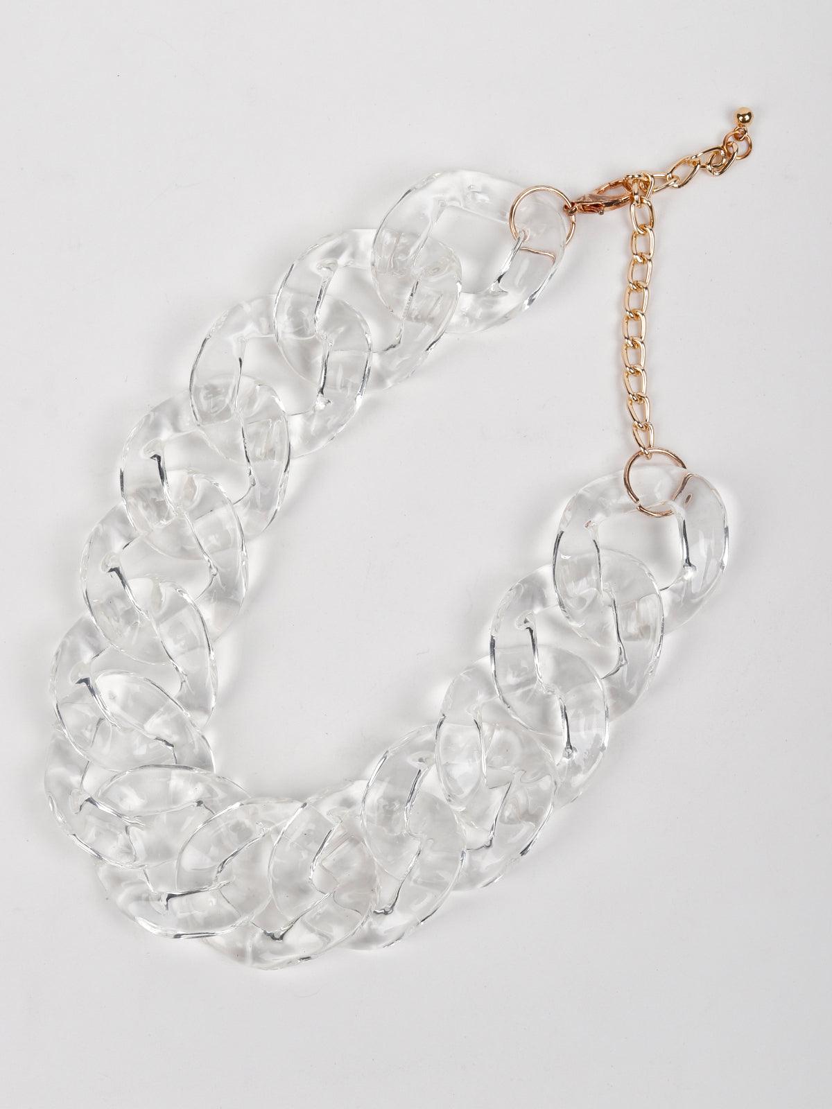 Women's Fashion-Forward Chunky Transparent Necklace - Odette