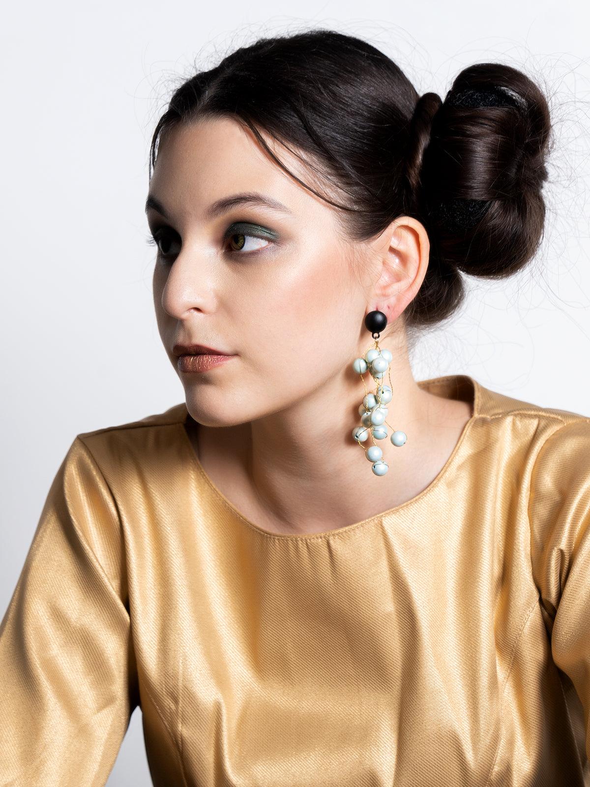 Women's Fashionable Sky Blue Dangle Earrings - Odette