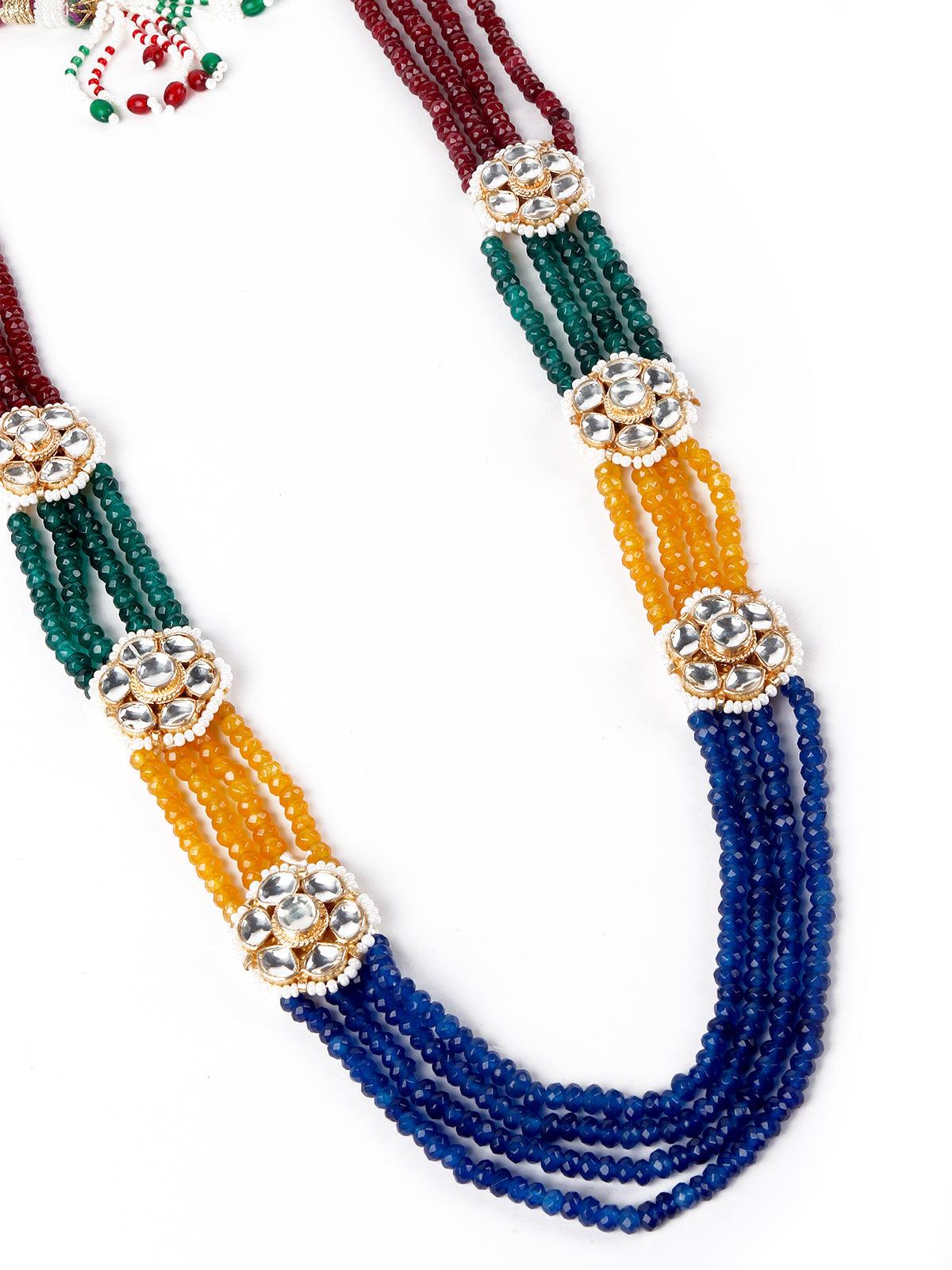 Women's Floral Multicoloured Embellished Necklace Set For Women - Odette