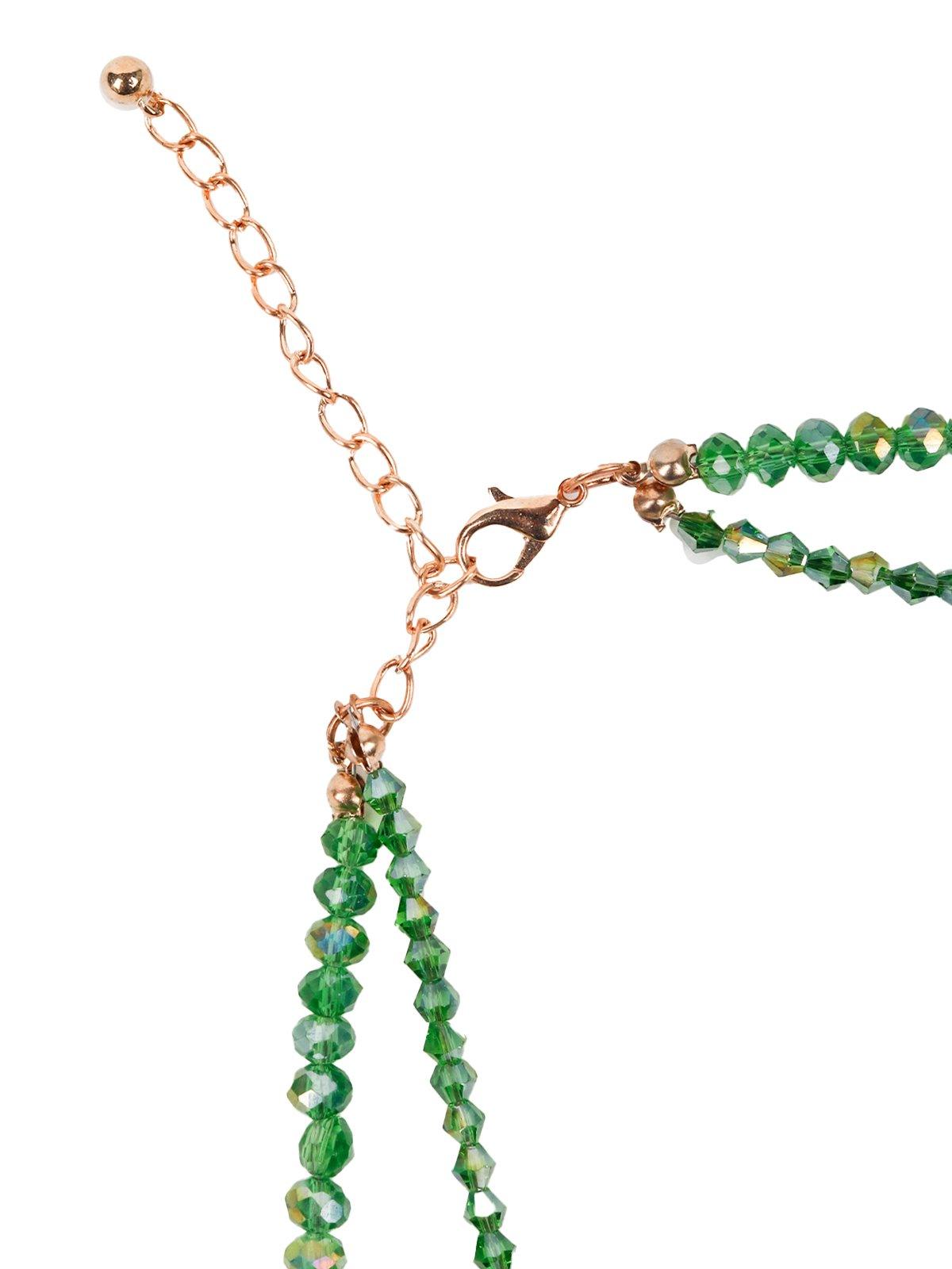 Women's Fluorescent Green Beaded Statement Necklace - Odette