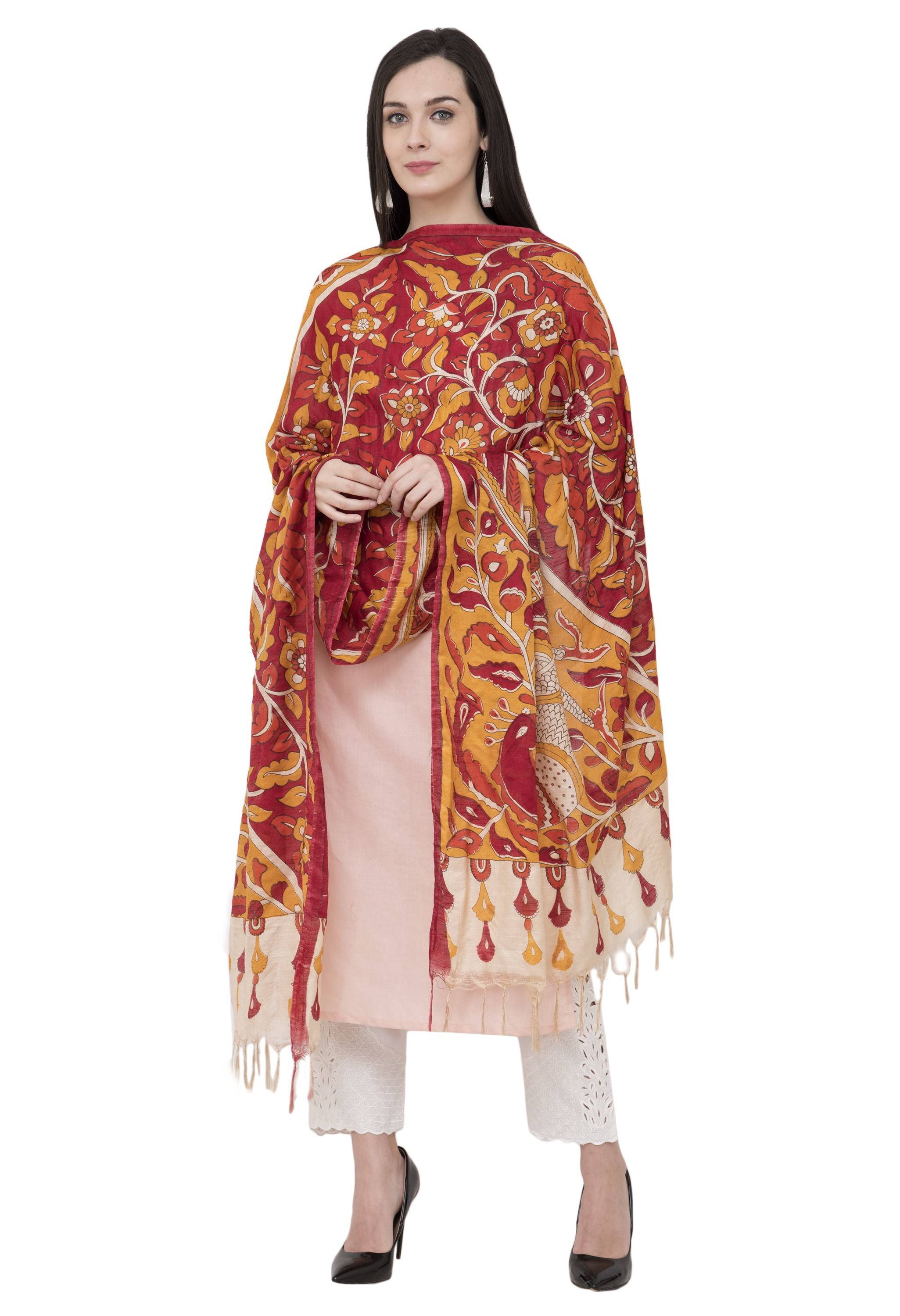A R Silk Modal Kalamkari Print Fancy Dupatta Color Multi Print Dupatta or Chunni