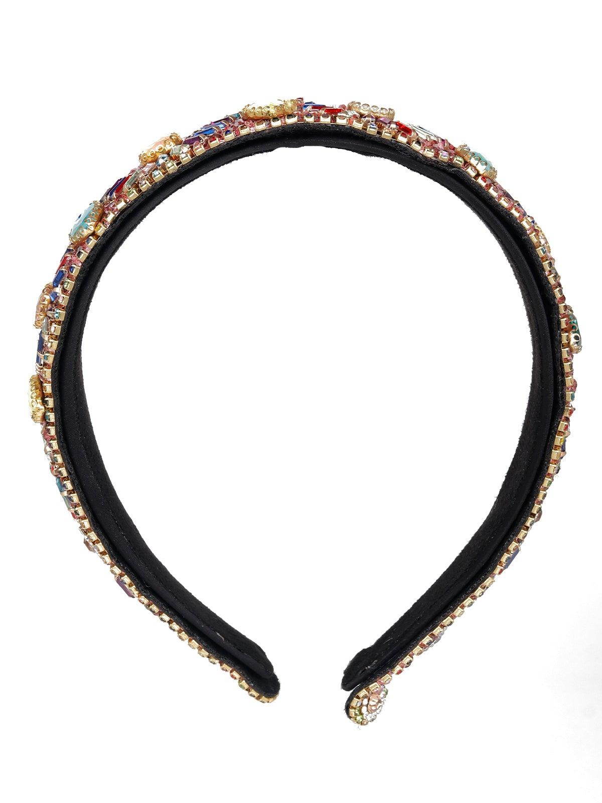 Women's Fully Loaded Multicoloured Crystal Hairband - Odette