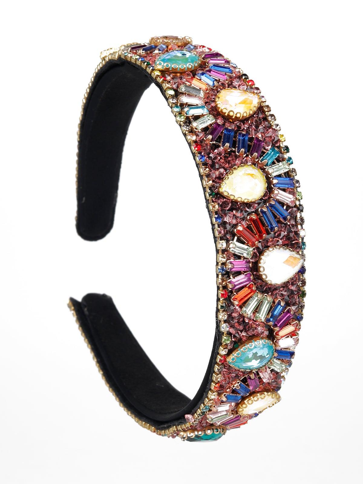 Women's Fully Loaded Multicoloured Crystal Hairband - Odette