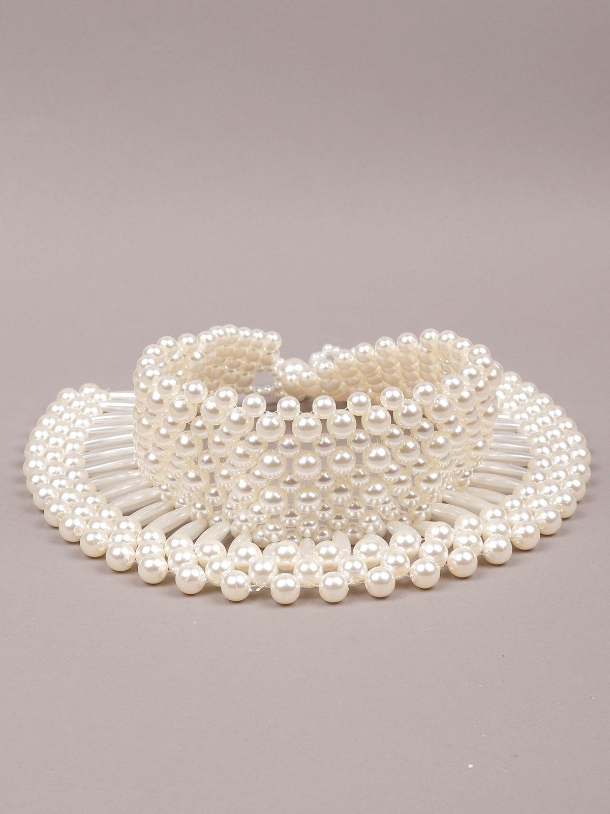 Women's Fully Pearl-Embellished Queen'S Necklace - Odette