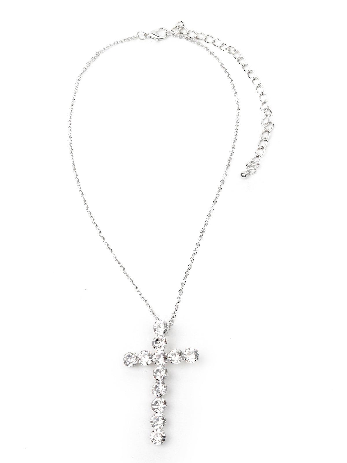 Women's Fully Studded Crystal Statement Three Piece Necklace Set - Odette