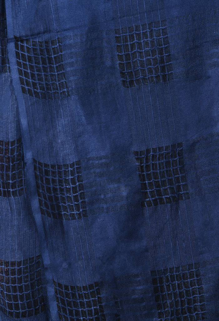 Women's Navy Blue Colour Window Design Cotton Dupatta Mfd0013