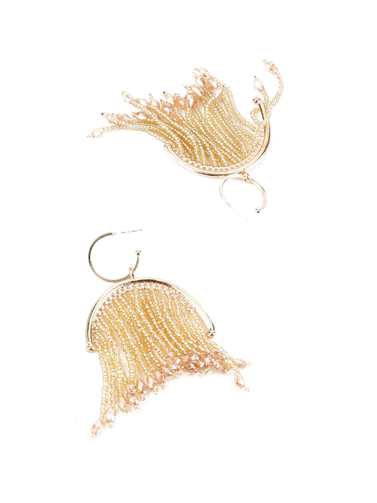Women's Gold Beads Tassels Earrings - Odette