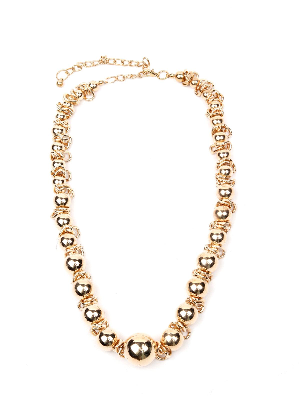 Women's Gold Classic Rounded Statement Necklace - Odette