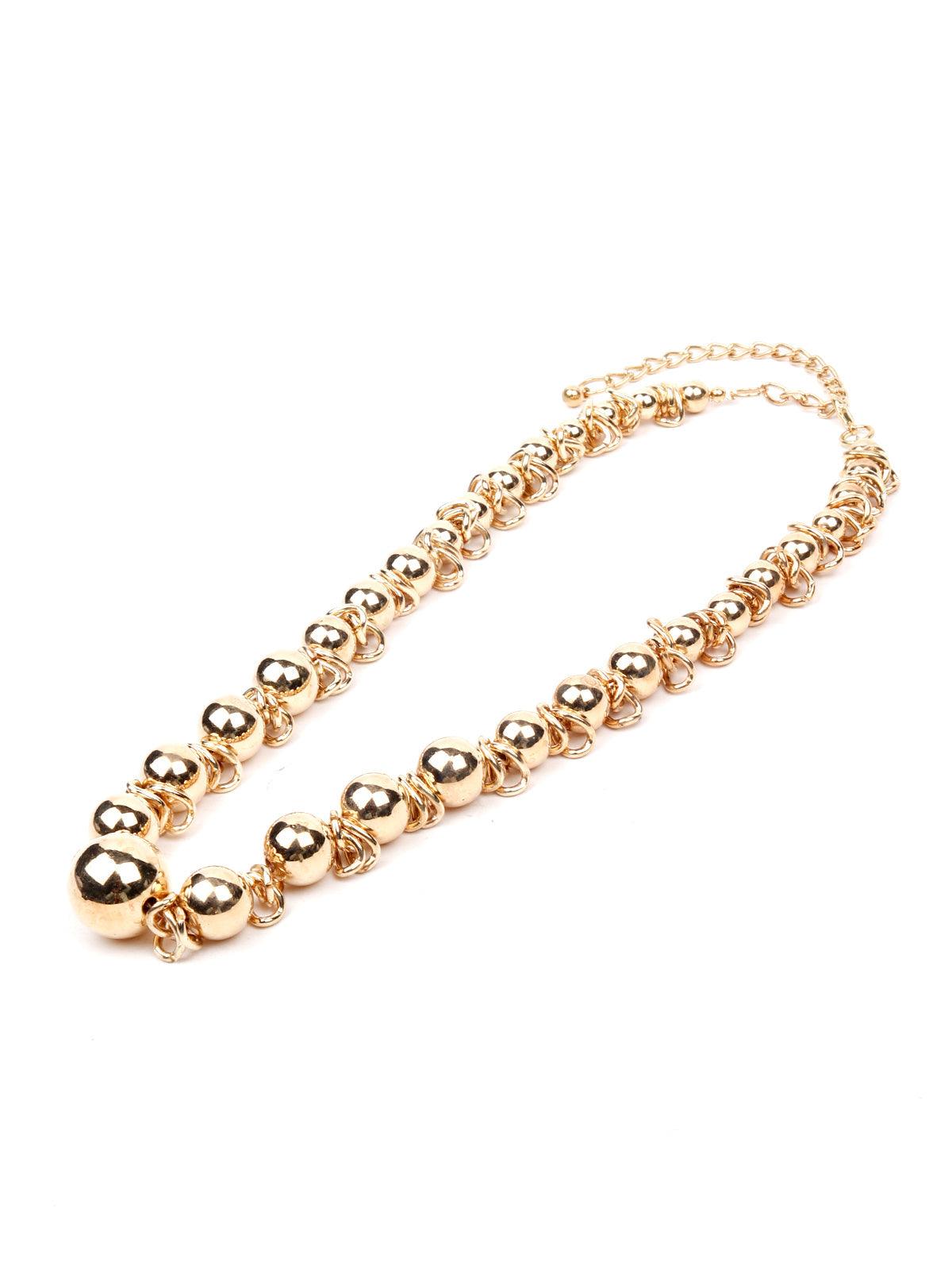 Women's Gold Classic Rounded Statement Necklace - Odette