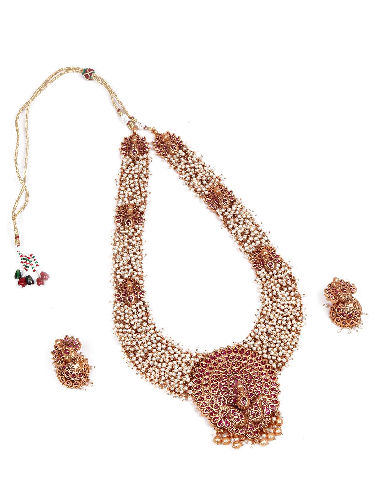 Women's Gold Clustered Traditional Necklace Set - Odette