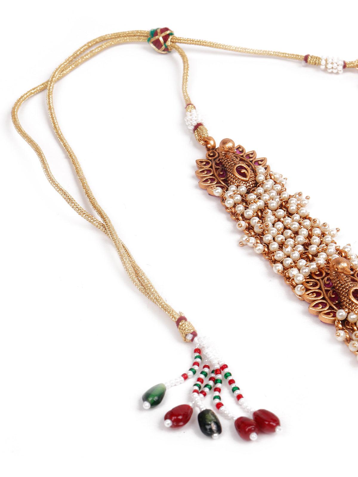 Women's Gold Clustered Traditional Necklace Set - Odette
