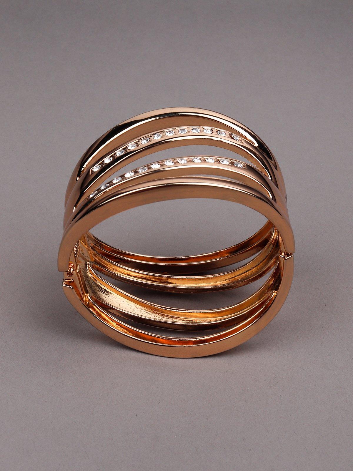 Women's Gold Crystal-Embellished Cuff Bracelet - Odette
