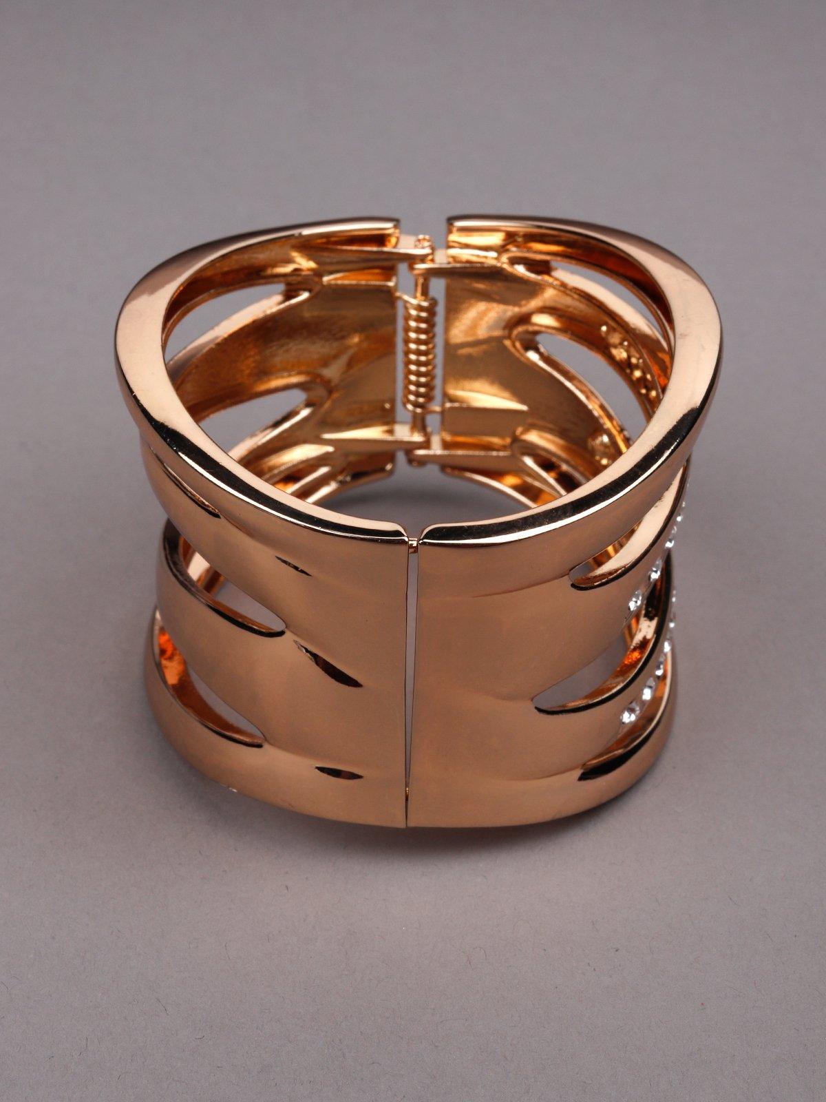 Women's Gold Crystal-Embellished Cuff Bracelet - Odette