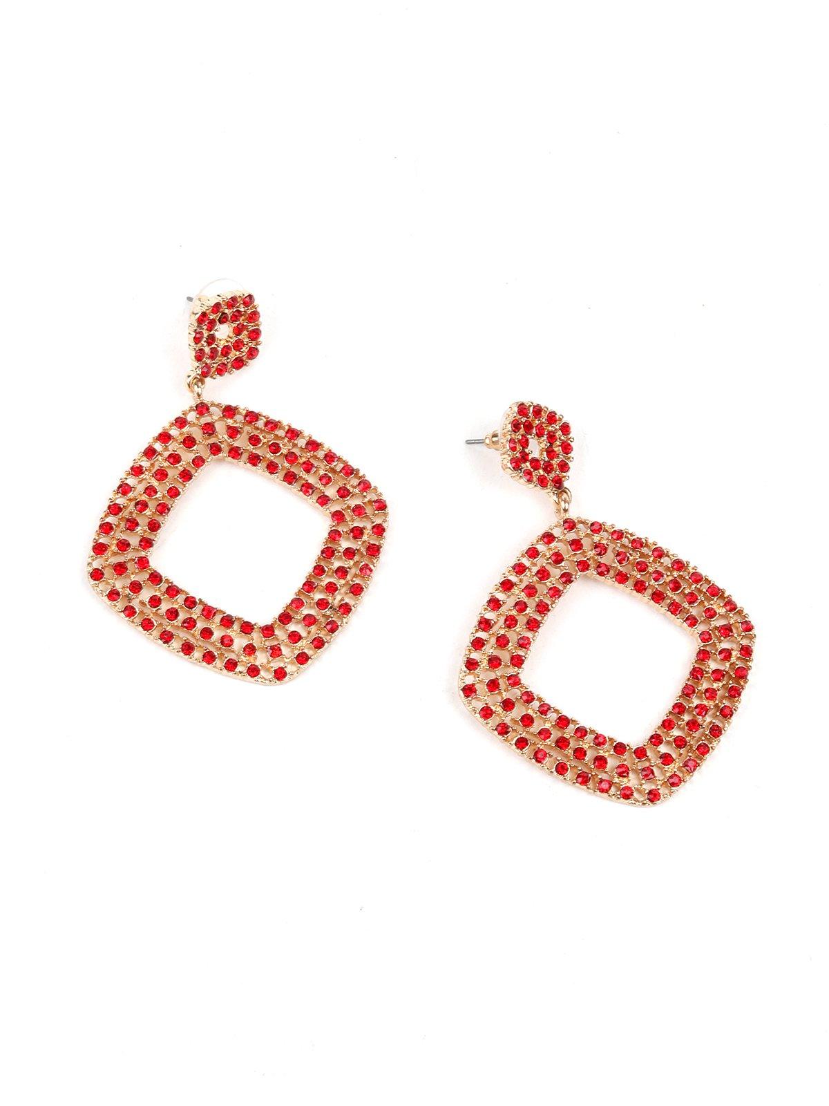 Women's Gold Crystal Embellished Earrings - Odette