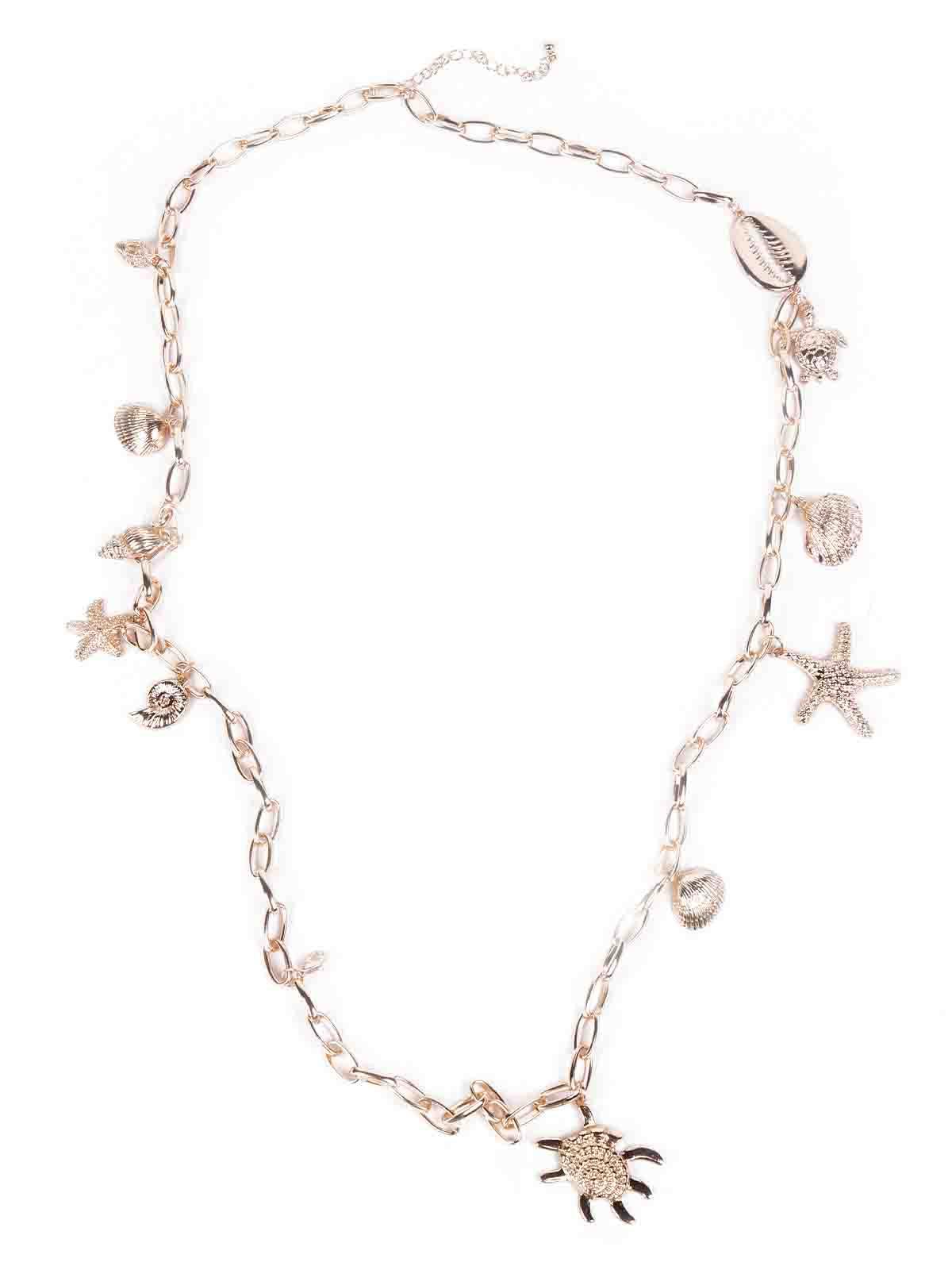 Women's Gold Necklace Embellished With Cute Charms - Odette