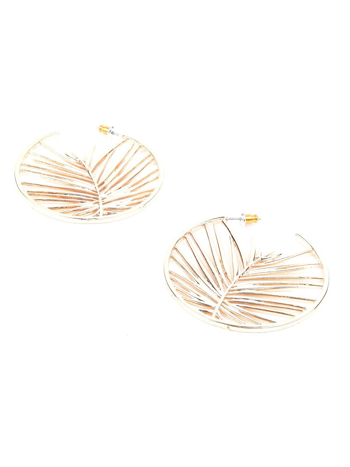 Women's Gold Plated Hoop Statement Earrings - Odette