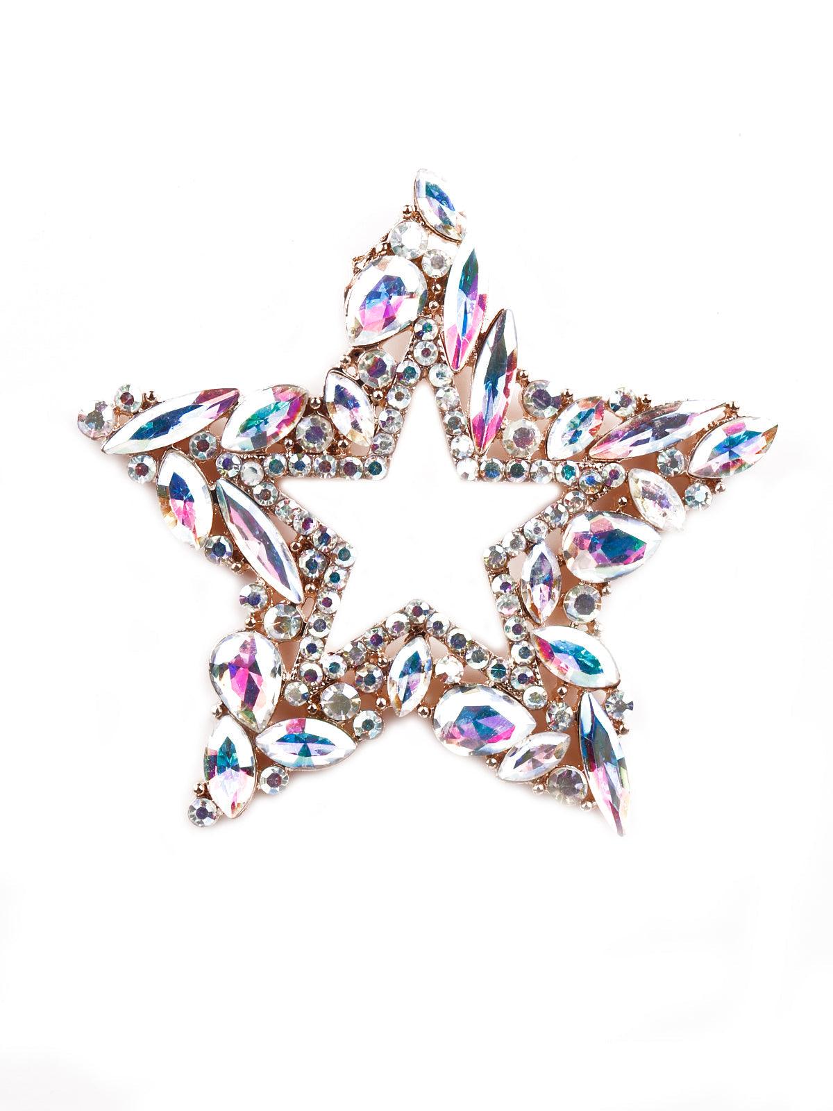 Women's Gold Textured Star-Shaped Earrings - Odette