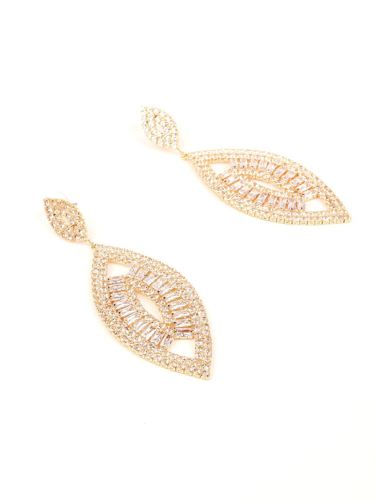 Women's Gold-Tone Crystal Drop Elegant Earrings - Odette