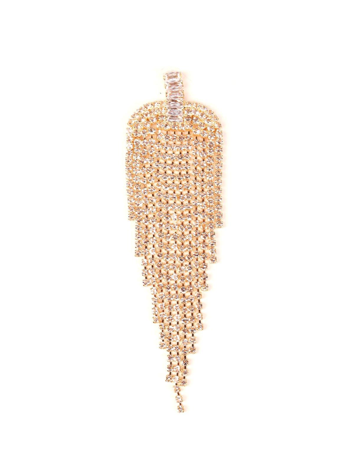 Women's Gold-Tone Crystal Drop Tassel Earrings - Odette