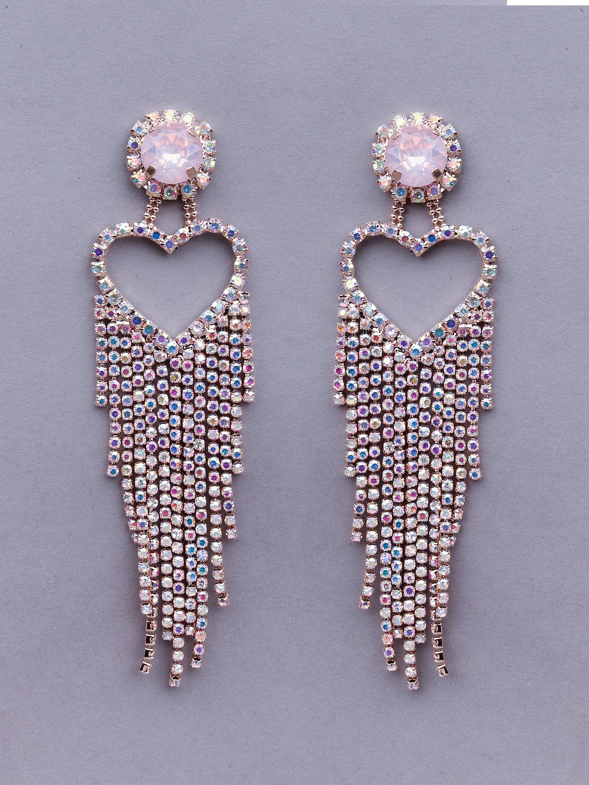 Women's Gold-Tone Crystal Tassel Drop Earrings - Odette
