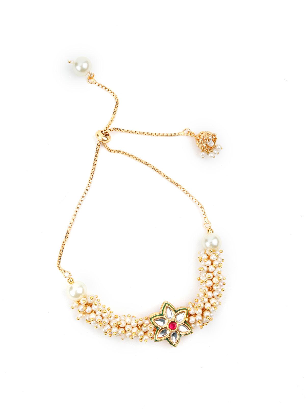 Women's Gold Tone Pretty Pearl Bracelet - Odette