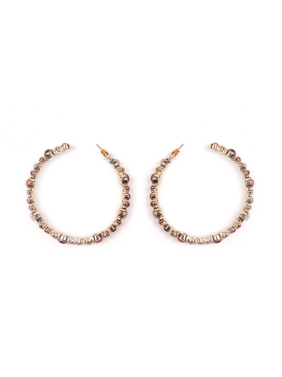 Women's Gold-Tone Rounded Hoop Earrings - Odette