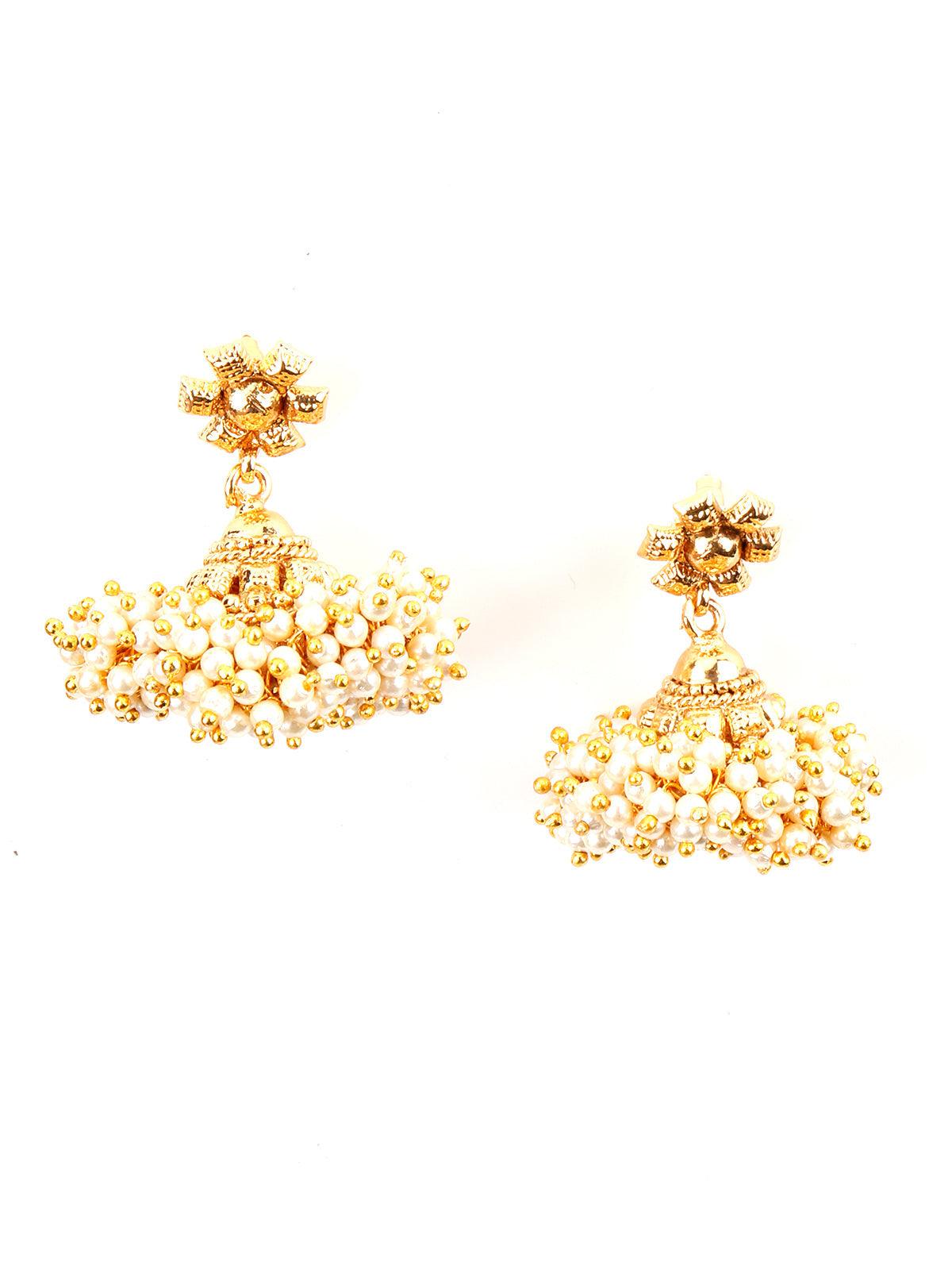 Women's Gold Tone Short Jhumki Earrings - Odette
