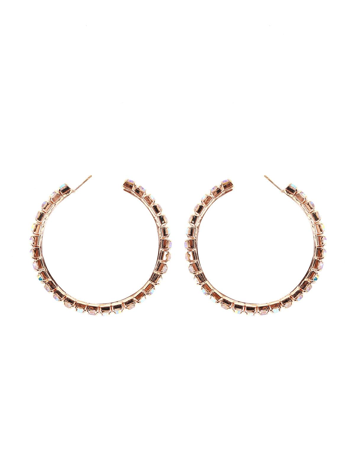 Women's Gold-Tone Studded Hoop Earring - Odette