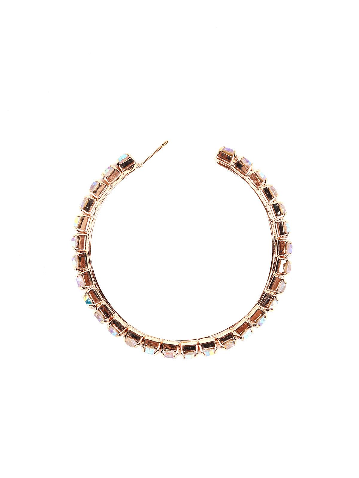 Women's Gold-Tone Studded Hoop Earring - Odette