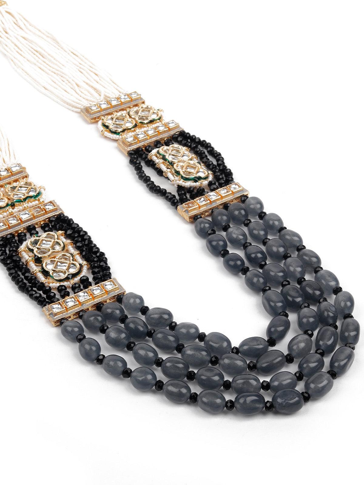 Women's Gorgeous Black & Grey Necklace Set For Women - Odette