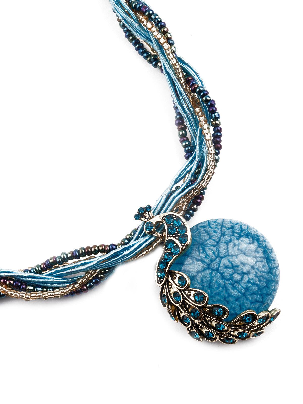 Women's Gorgeous Blue Pendant Necklace - Odette