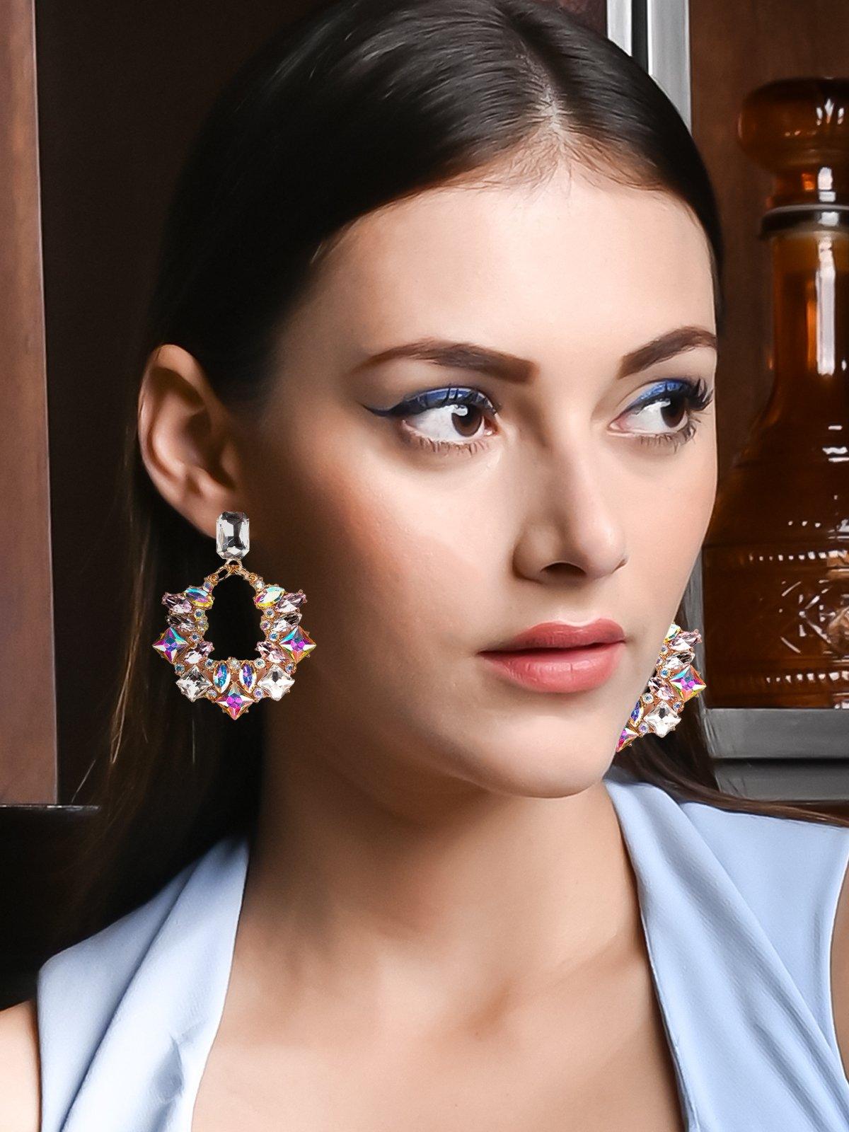 Women's Gorgeous Crystal Statement Earrings - Odette