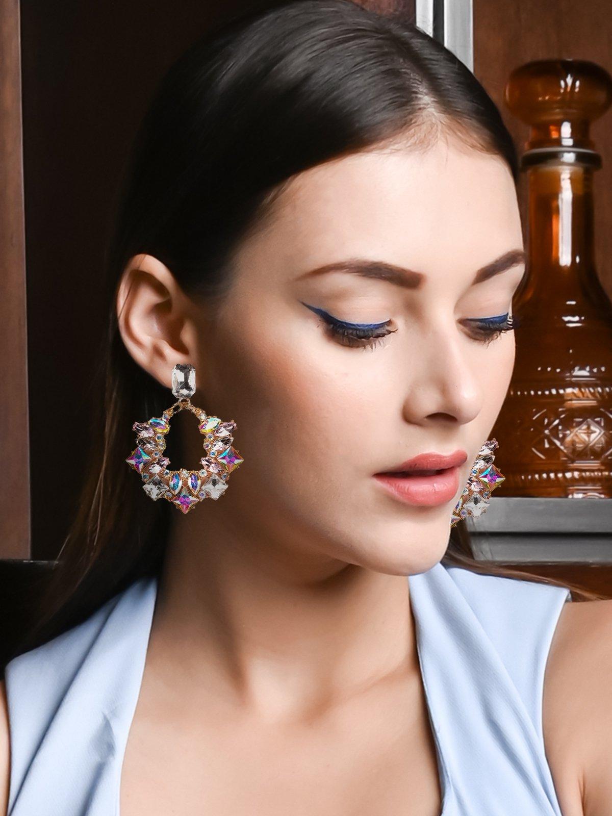 Women's Gorgeous Crystal Statement Earrings - Odette