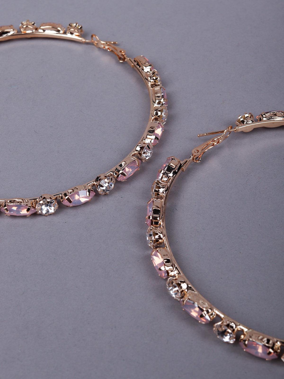 Women's Gorgeous Crystal Studded Hoops - Odette