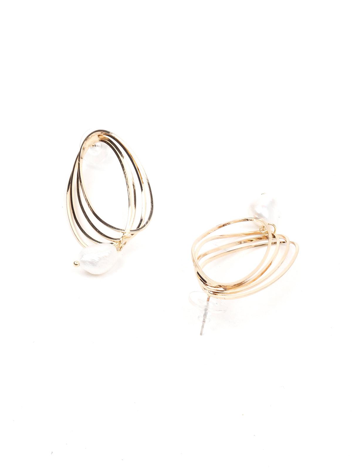 Women's Gorgeous Gold Looped Earrings - Odette