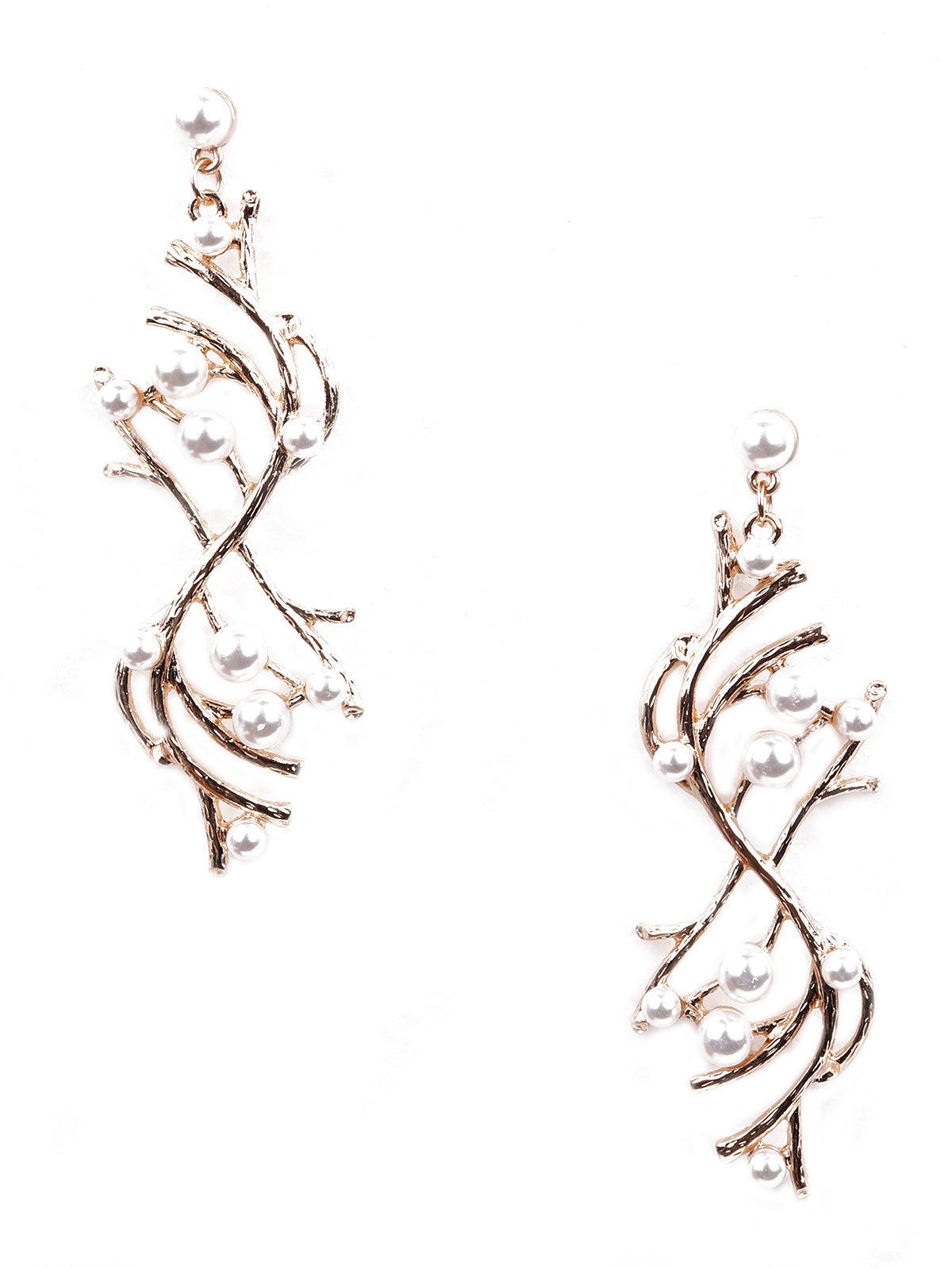 Women's Gorgeous Gold Structured Earrings - Odette