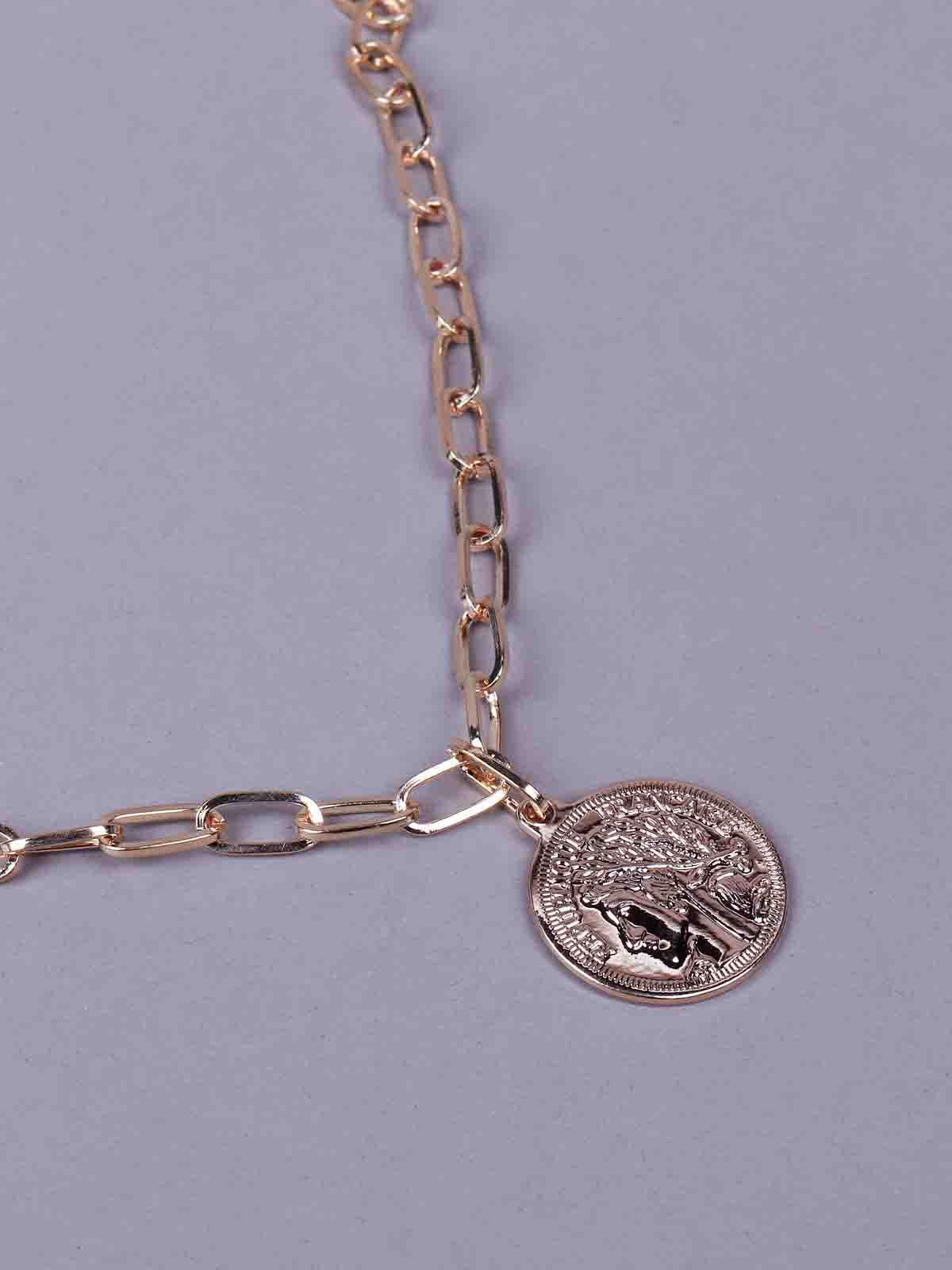 Women's Gorgeous Gold-Tone Coin Pendant Necklace - Odette