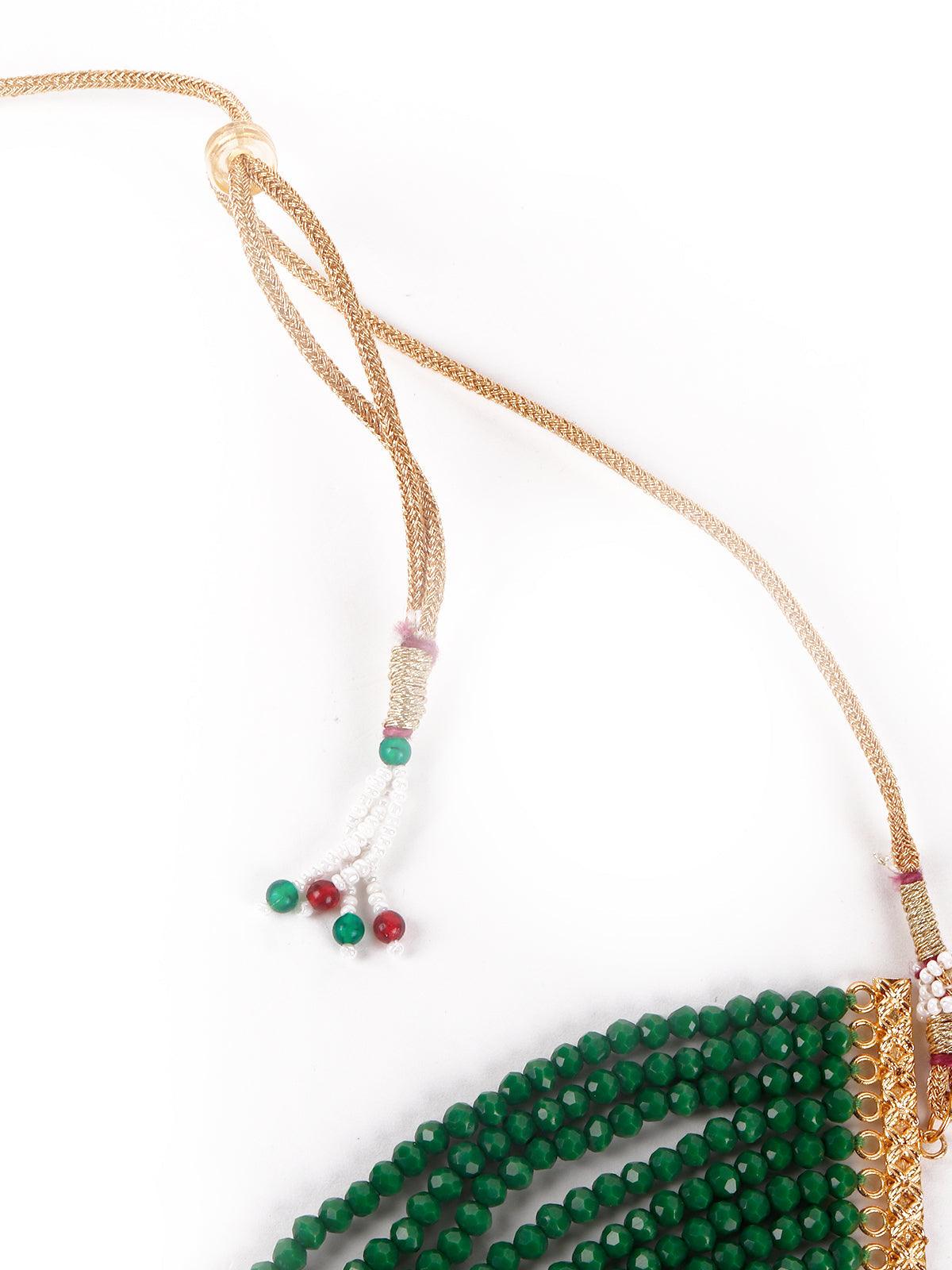 Women's Gorgeous Green Pendant Choker Necklace Set For Women - Odette