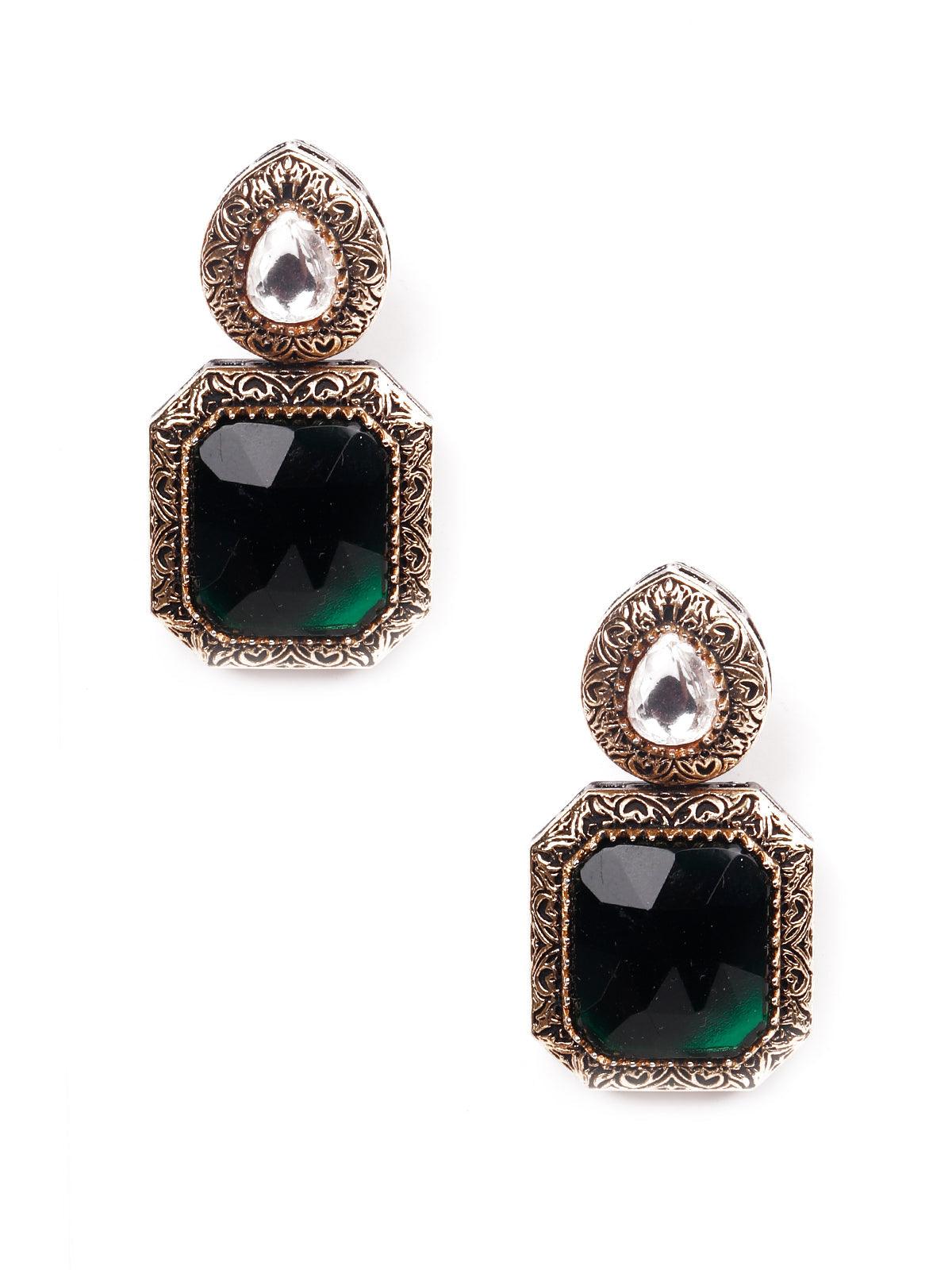 Women's Gorgeous Green Statement Earrings - Odette