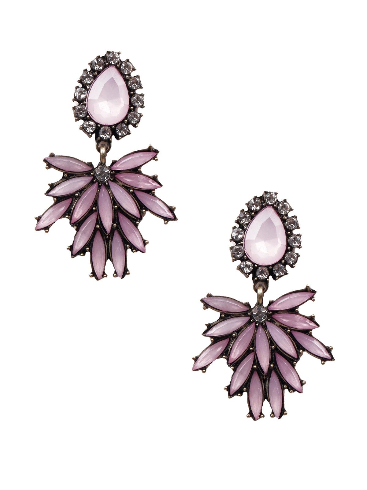 Women's Gorgeous Lilac Artificial Stone Elegant Earrings - Odette