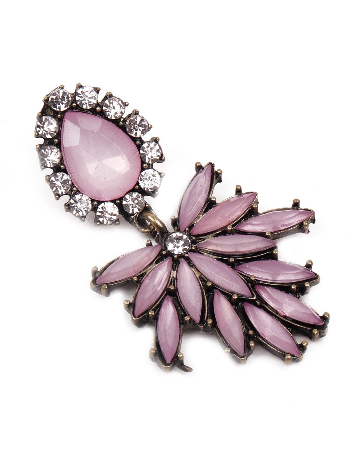 Women's Gorgeous Lilac Artificial Stone Elegant Earrings - Odette