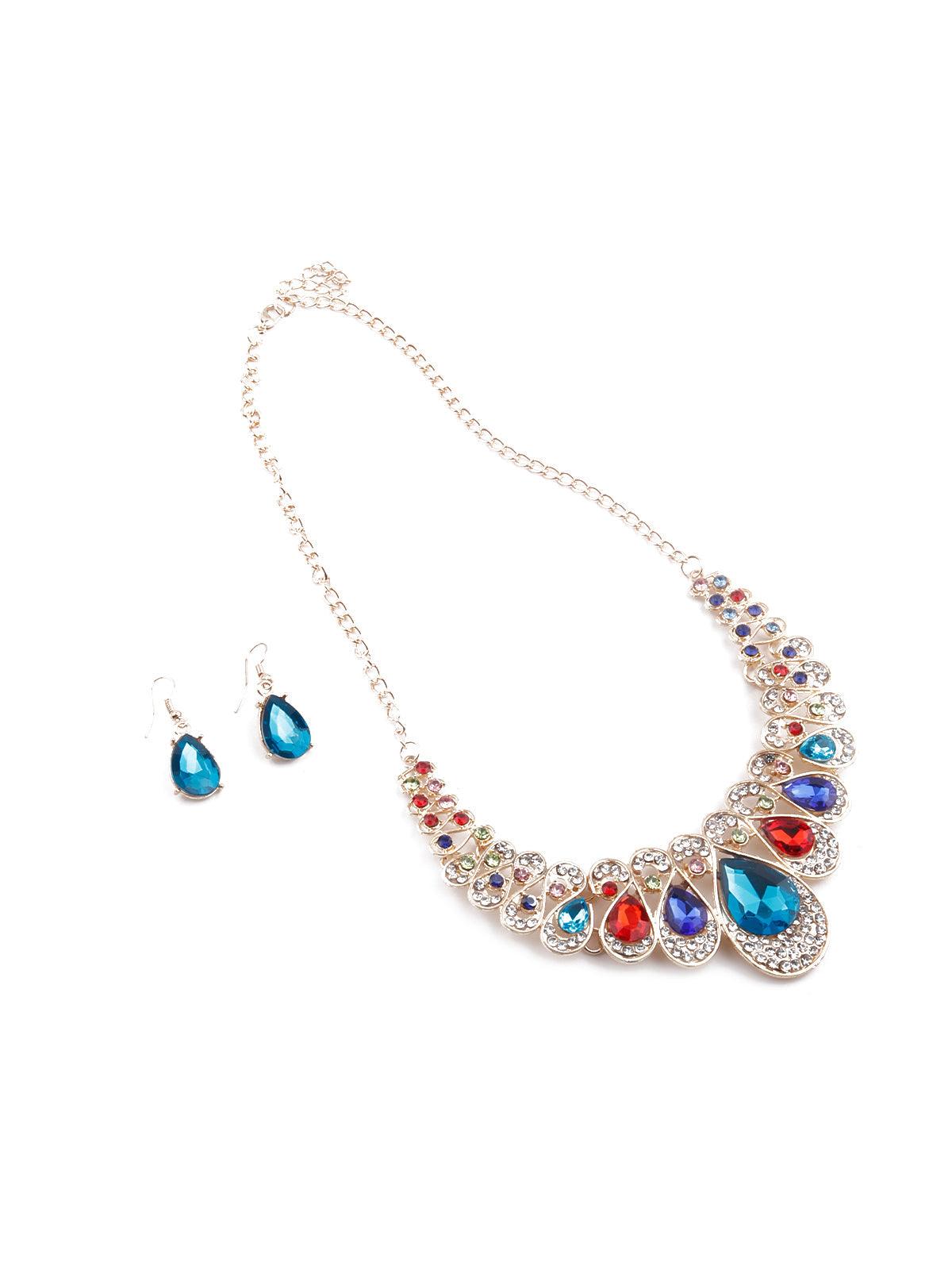 Women's Gorgeous Multicoloured Princess Necklace Set For Women - Odette