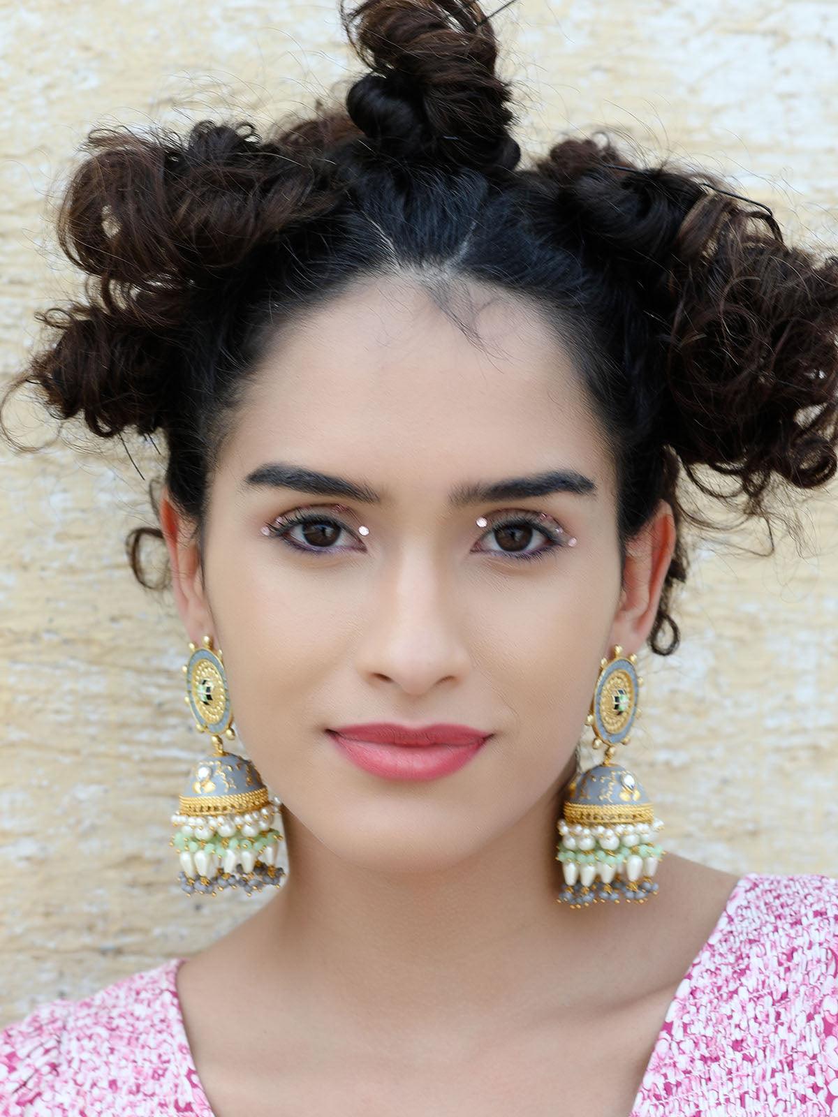 Women's Gorgeous Oversized Pastel Coloured Jhumkas - ODETTE