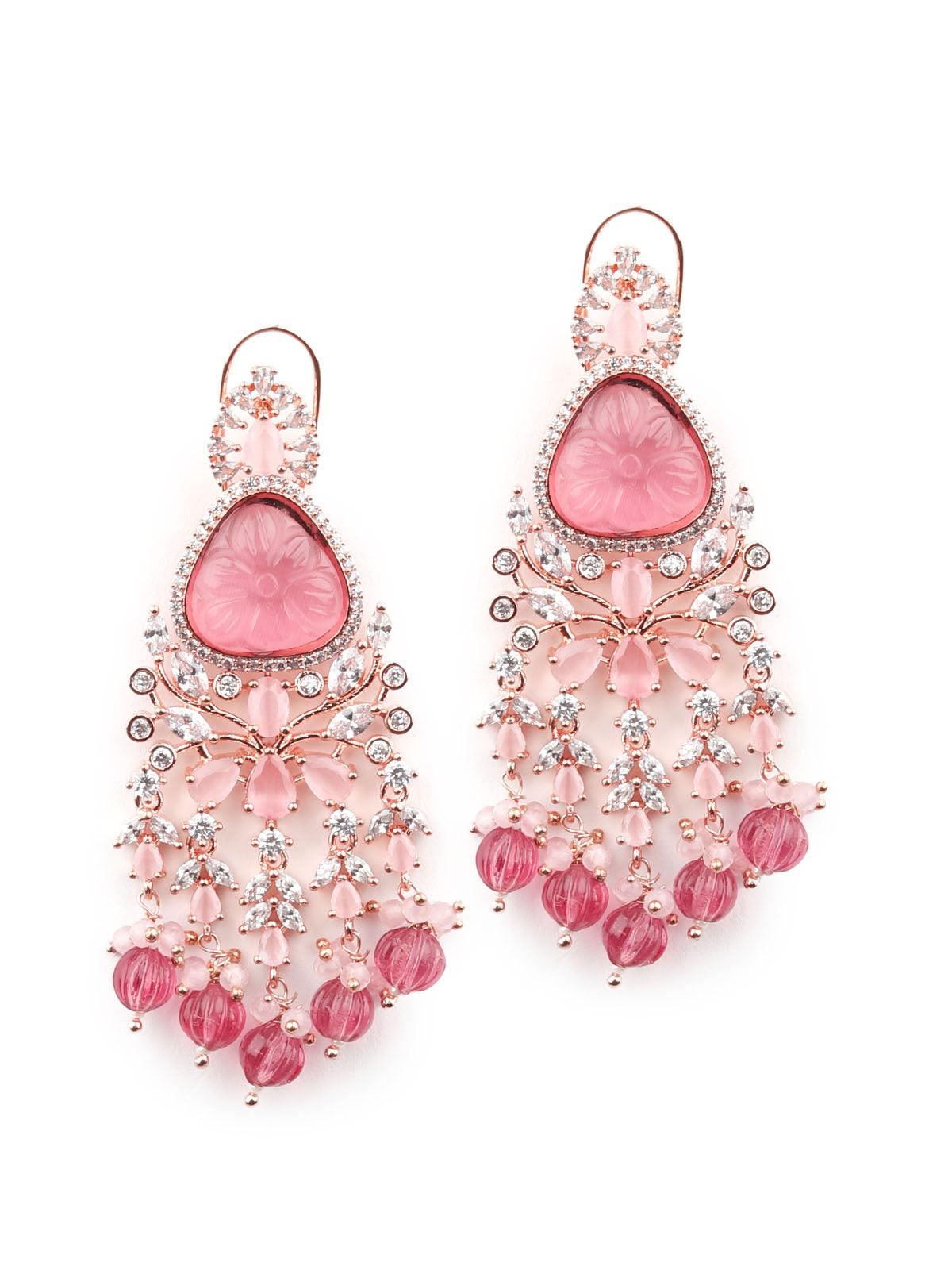 Women's Gorgeous Pink Drop Earrings - ODETTE