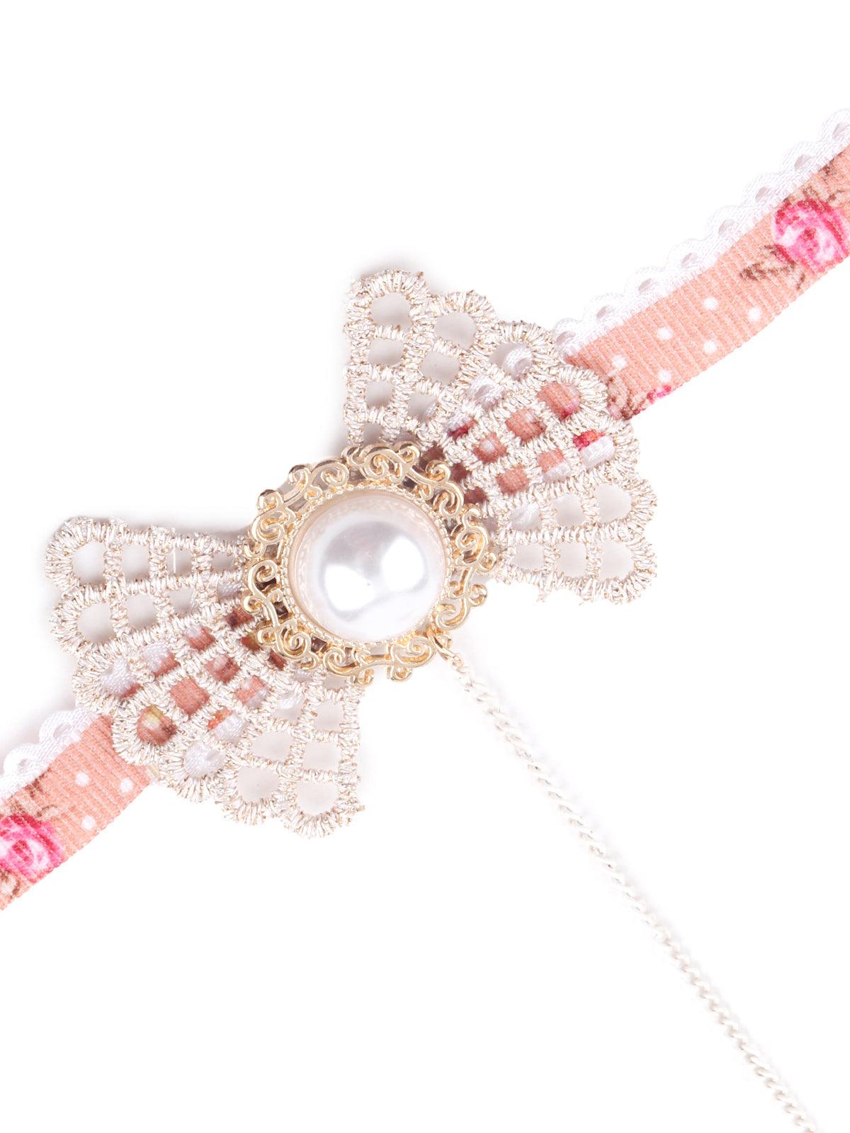 Women's Gorgeous Pink Embellished Bracelet Chainring - Odette